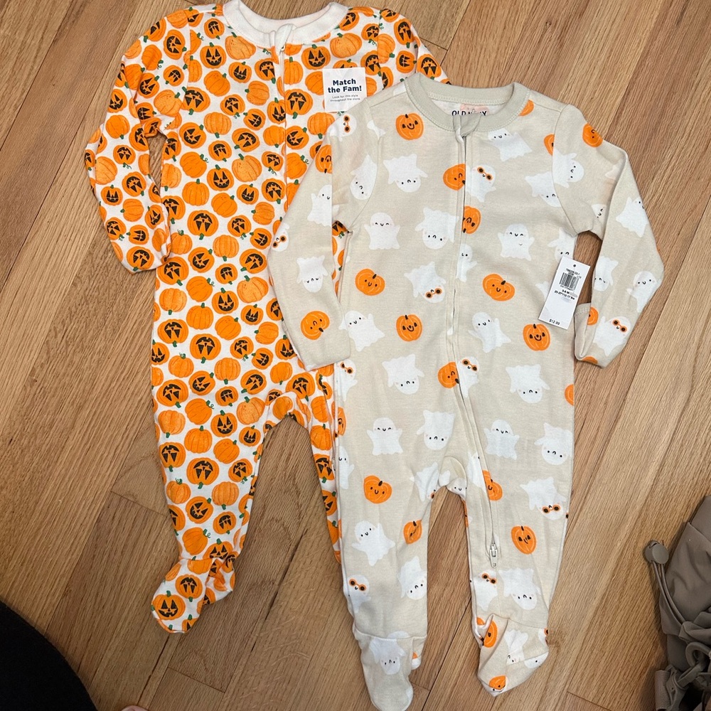 Oldnavy Halloween Pumpkin & Ghost Footed One-Piece